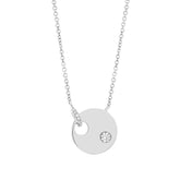 0.05ct 14k White Gold Diamond Circle Necklace